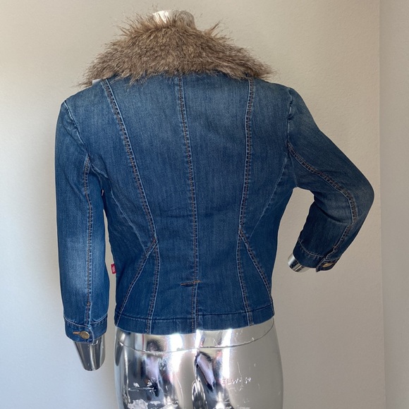 ❌SOLD❌ ONLY Jeans Denim Jacket With Faux Fur Collar - Picture 4 of 7